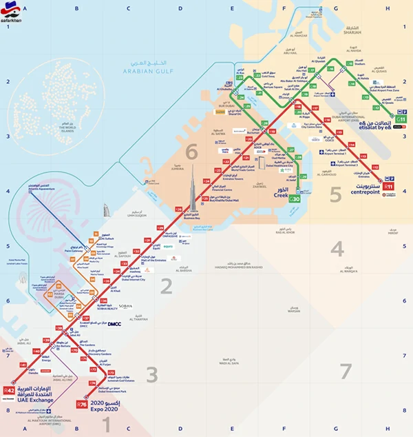 نقشه مترو دبی به فارسی